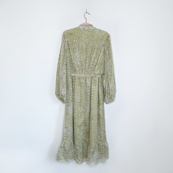 SOLD -  nwt river island green metallic garden party dress - size 12 - Picture 4 of 6